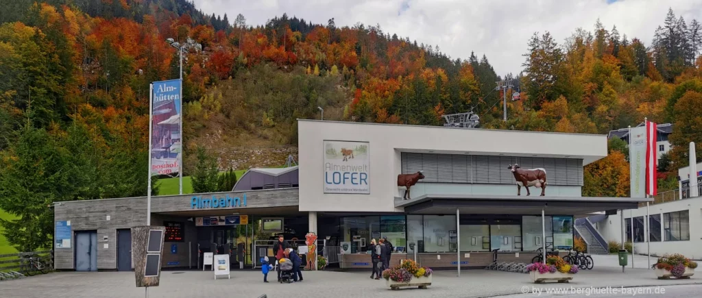 Highlights in Lofer die Loferer Almenwelt - Talstation der Bergbahn